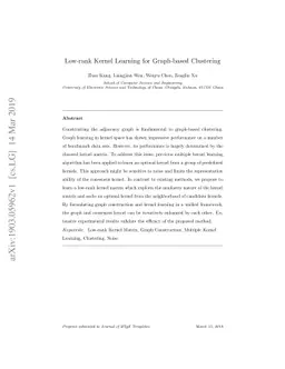 Low-rank Kernel Learning for Graph-based Clustering