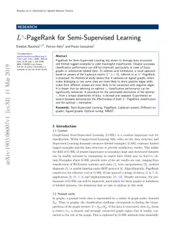 $L^γ$-PageRank for Semi-Supervised Learning