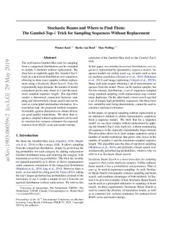 Stochastic Beams and Where to Find Them: The Gumbel-Top-k Trick for
  Sampling Sequences Without Replacement