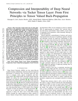 Compression and Interpretability of Deep Neural Networks via Tucker
  Tensor Layer: From First Principles to Tensor Valued Back-Propagation