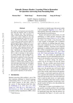 Episodic Memory Reader: Learning What to Remember for Question Answering
  from Streaming Data