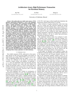 Architecture-Aware, High Performance Transaction for Persistent Memory