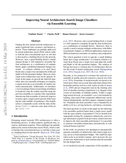 Improving Neural Architecture Search Image Classifiers via Ensemble
  Learning