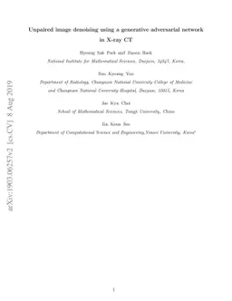 Unpaired image denoising using a generative adversarial network in X-ray
  CT