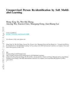 Unsupervised Person Re-identification by Soft Multilabel Learning