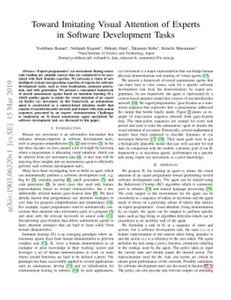 Toward Imitating Visual Attention of Experts in Software Development
  Tasks
