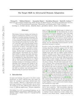 On Target Shift in Adversarial Domain Adaptation