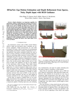 DFineNet: Ego-Motion Estimation and Depth Refinement from Sparse, Noisy
  Depth Input with RGB Guidance