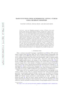 Hash functions from superspecial genus-2 curves using Richelot isogenies