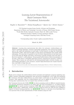 Learning Latent Representations of Bank Customers With The Variational
  Autoencoder