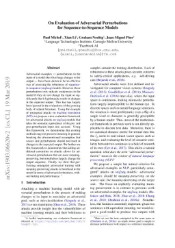 On Evaluation of Adversarial Perturbations for Sequence-to-Sequence
  Models