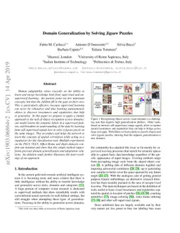 Domain Generalization by Solving Jigsaw Puzzles