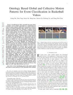 Ontology Based Global and Collective Motion Patterns for Event
  Classification in Basketball Videos