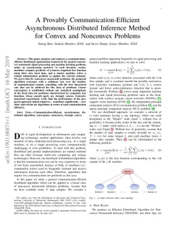 A Provably Communication-Efficient Asynchronous Distributed Inference
  Method for Convex and Nonconvex Problems