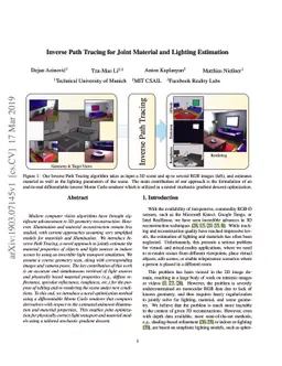 Inverse Path Tracing for Joint Material and Lighting Estimation