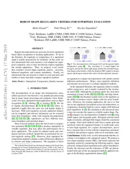 Robust Shape Regularity Criteria for Superpixel Evaluation