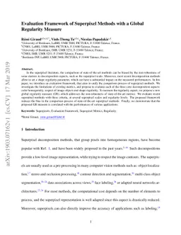Evaluation Framework of Superpixel Methods with a Global Regularity Measure