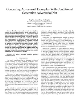 Generating Adversarial Examples With Conditional Generative Adversarial
  Net