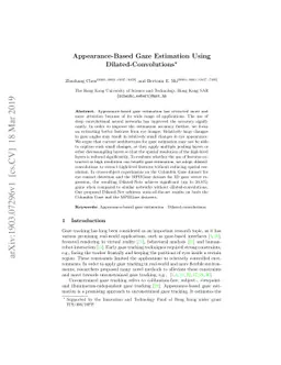 Appearance-Based Gaze Estimation Using Dilated-Convolutions