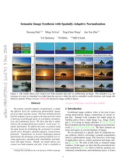 Semantic Image Synthesis with Spatially-Adaptive Normalization