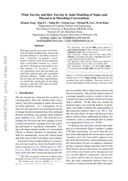 What You Say and How You Say it: Joint Modeling of Topics and Discourse
  in Microblog Conversations