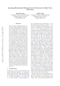 Learning Hierarchical Discourse-level Structure for Fake News Detection