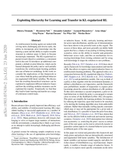 Exploiting Hierarchy for Learning and Transfer in KL-regularized RL