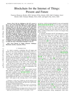 Blockchain for the Internet of Things: Present and Future