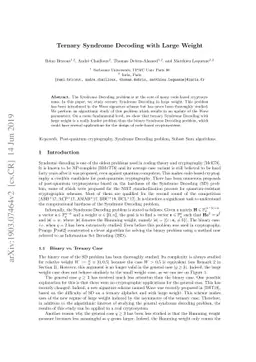 Ternary Syndrome Decoding with Large Weight