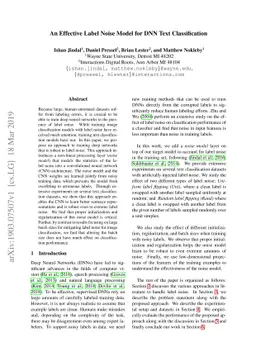 An Effective Label Noise Model for DNN Text Classification