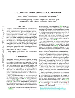A Vocoder Based Method For Singing Voice Extraction