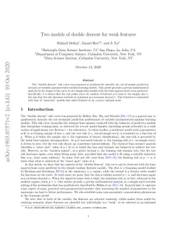 Two models of double descent for weak features