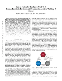 Sensor Fusion for Predictive Control of Human-Prosthesis-Environment
  Dynamics in Assistive Walking: A Survey