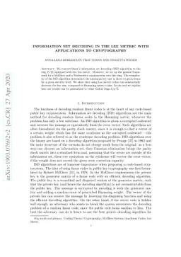 Information Set Decoding in the Lee Metric with Applications to
  Cryptography