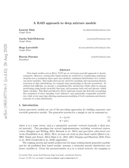 A RAD approach to deep mixture models