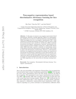 Non-negative representation based discriminative dictionary learning for
  face recognition