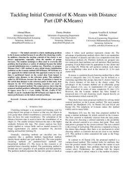 Tackling Initial Centroid of K-Means with Distance Part (DP-KMeans)