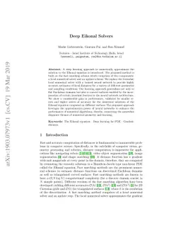 Deep Eikonal Solvers