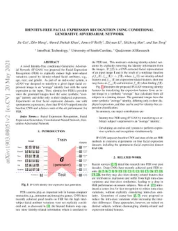 Identity-Free Facial Expression Recognition using conditional Generative
  Adversarial Network
