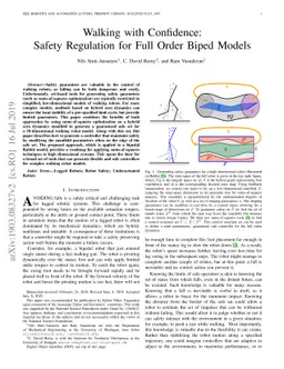 Walking with Confidence: Safety Regulation for Full Order Biped Models