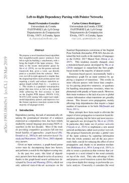 Left-to-Right Dependency Parsing with Pointer Networks