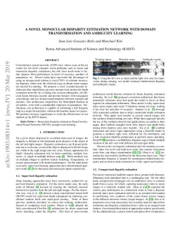 A Novel Monocular Disparity Estimation Network with Domain
  Transformation and Ambiguity Learning