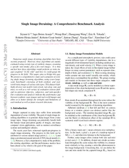 Single Image Deraining: A Comprehensive Benchmark Analysis
