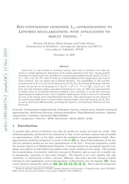 Box-constrained monotone $L_\infty$-approximations to Lipschitz
  regularizations, with applications to robust testing