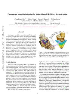 Photometric Mesh Optimization for Video-Aligned 3D Object Reconstruction