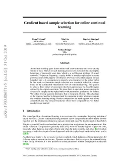 Gradient based sample selection for online continual learning