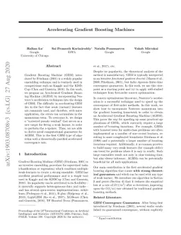 Accelerating Gradient Boosting Machine