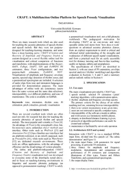 CRAFT: A multifunction online platform for speech prosody visualisation