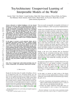 ToyArchitecture: Unsupervised Learning of Interpretable Models of the
  World