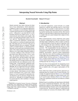 Interpreting Neural Networks Using Flip Points
